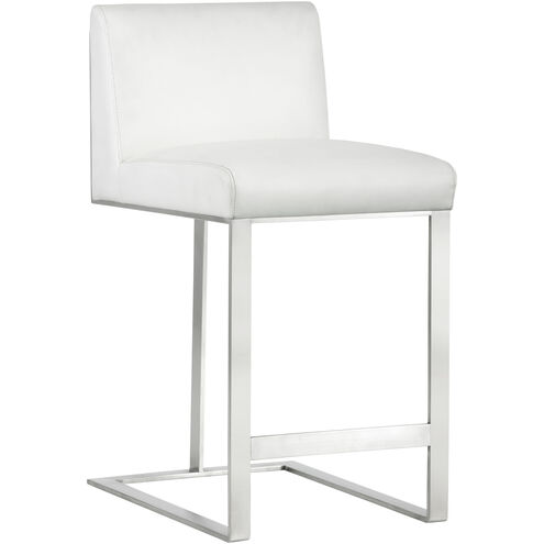 Dean 35.5 inch Stainless Steel / Cantina White Counter Stool